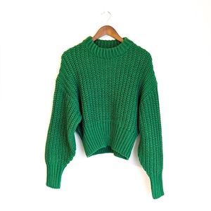 H&M Green CHUNKY Knit Sweater